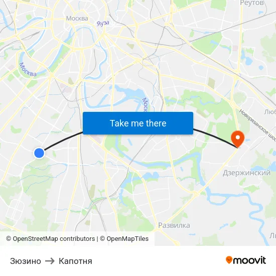 Зюзино to Капотня map