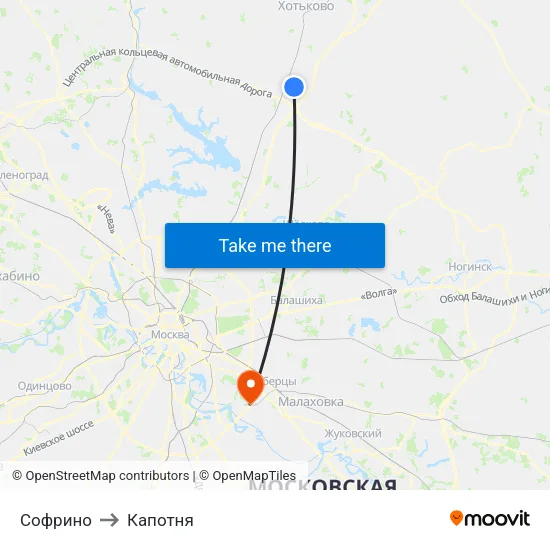 Софрино to Капотня map