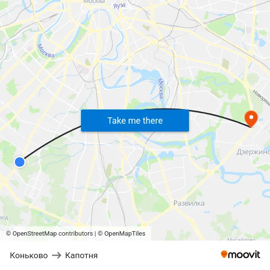 Коньково to Капотня map