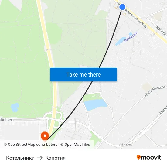 Котельники to Капотня map