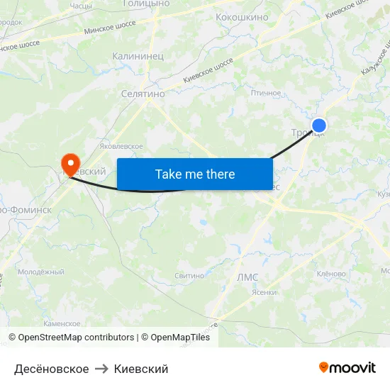 Десёновское to Киевский map