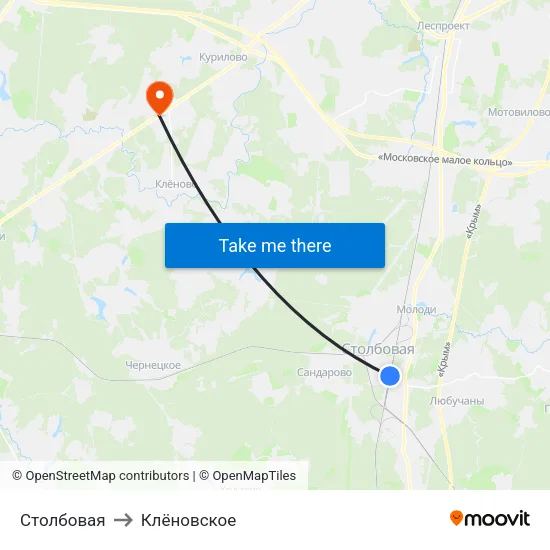 Столбовая to Клёновское map