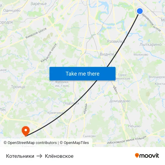 Котельники to Клёновское map