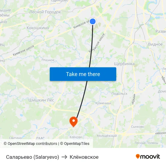 Саларьево (Salaryevo) to Клёновское map