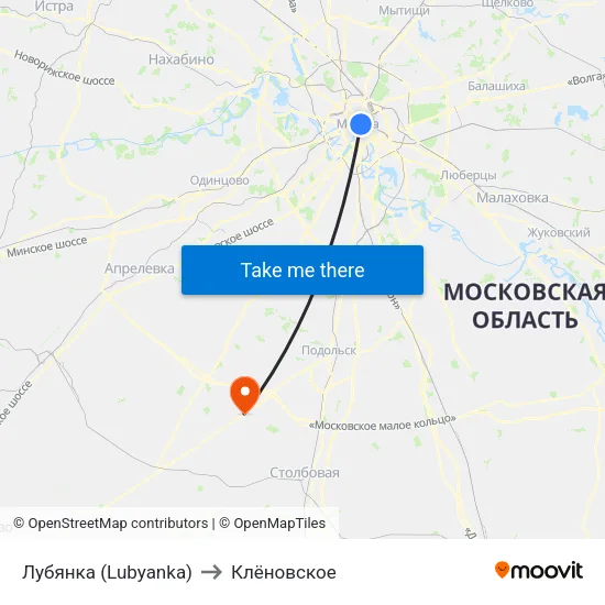 Лубянка (Lubyanka) to Клёновское map