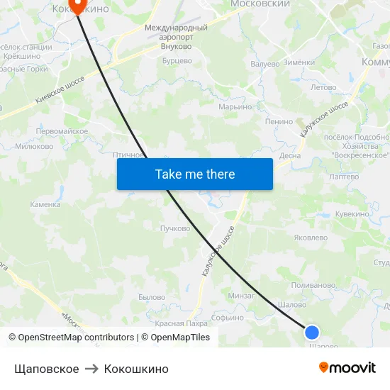 Щаповское to Кокошкино map