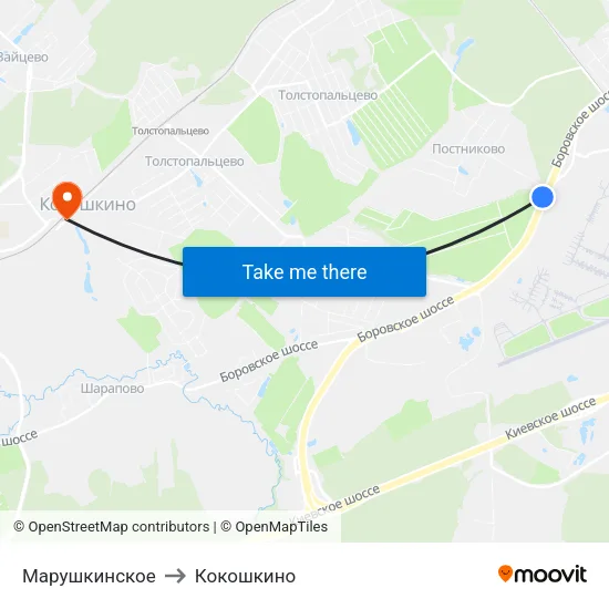 Марушкинское to Кокошкино map