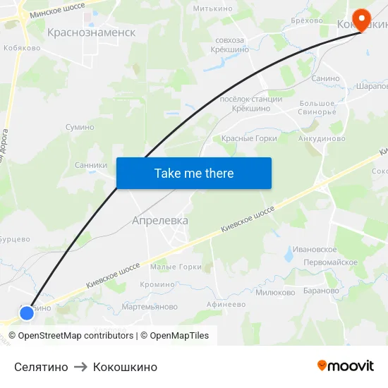 Селятино to Кокошкино map