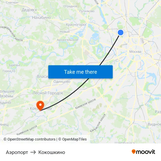 Аэропорт to Кокошкино map