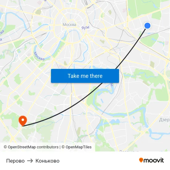 Перово to Коньково map