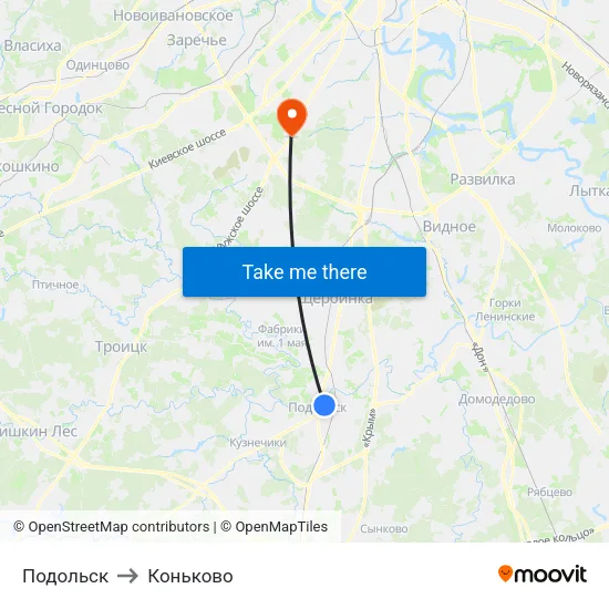 Подольск to Коньково map