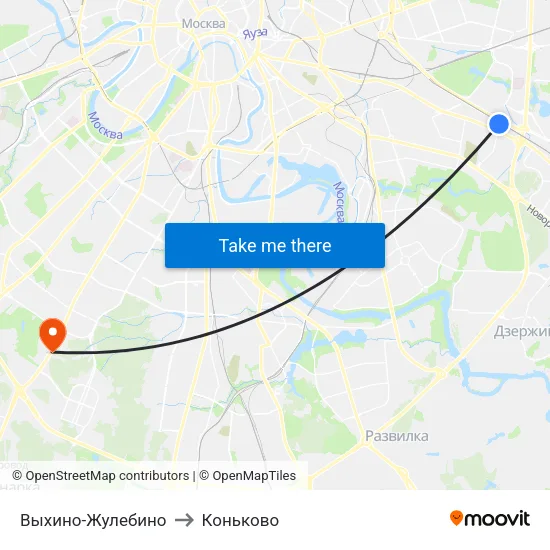 Выхино-Жулебино to Коньково map