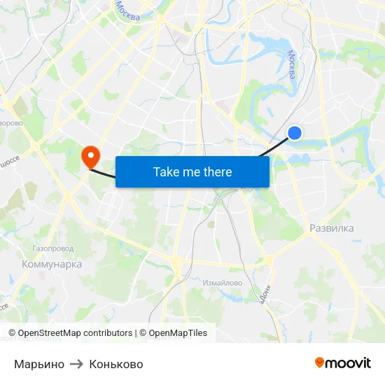Марьино to Коньково map