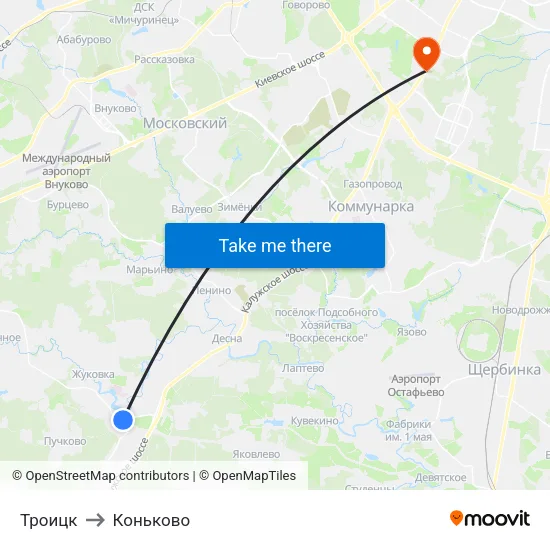 Троицк to Коньково map