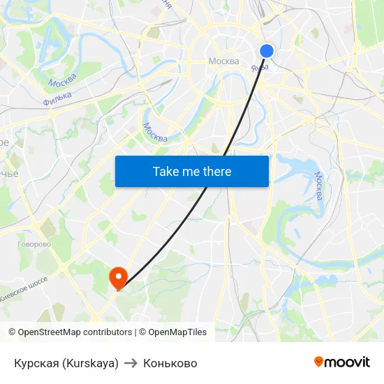 Курская (Kurskaya) to Коньково map
