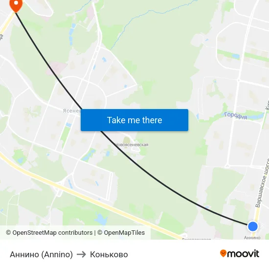 Аннино (Annino) to Коньково map