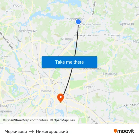 Черкизово to Нижегородский map