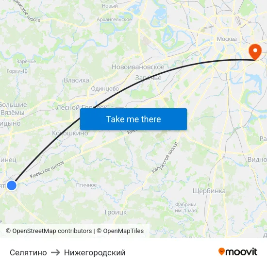 Селятино to Нижегородский map