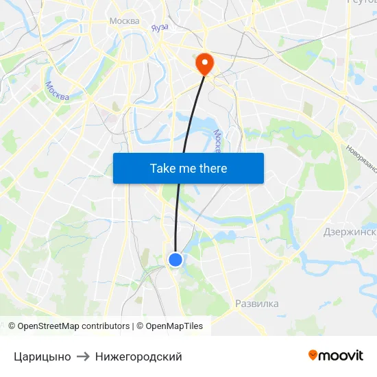 Царицыно to Нижегородский map