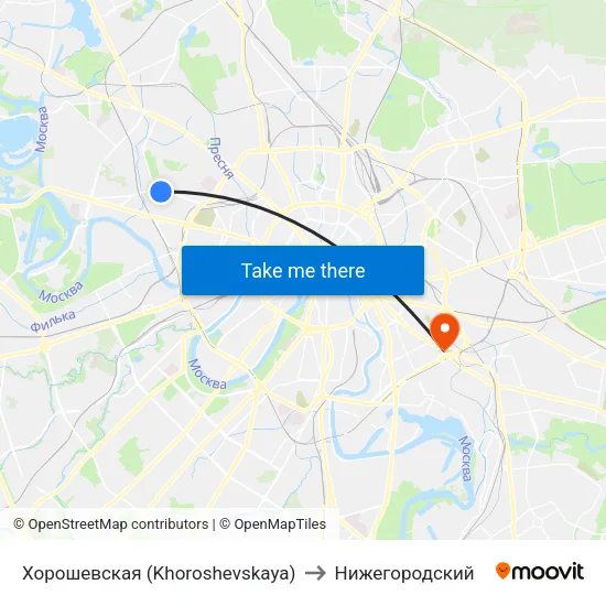 Хорошевская (Khoroshevskaya) to Нижегородский map
