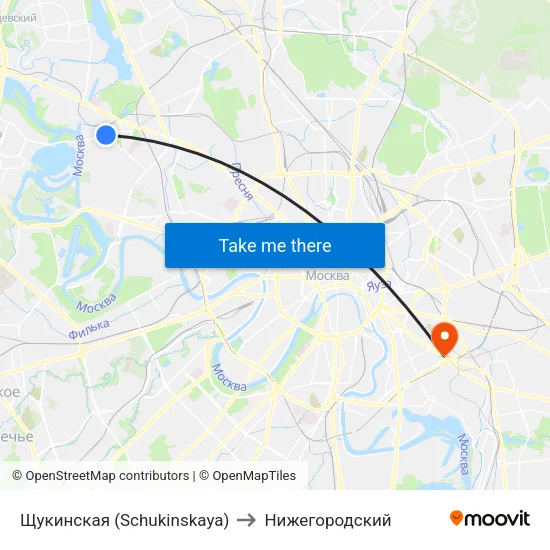 Щукинская (Schukinskaya) to Нижегородский map
