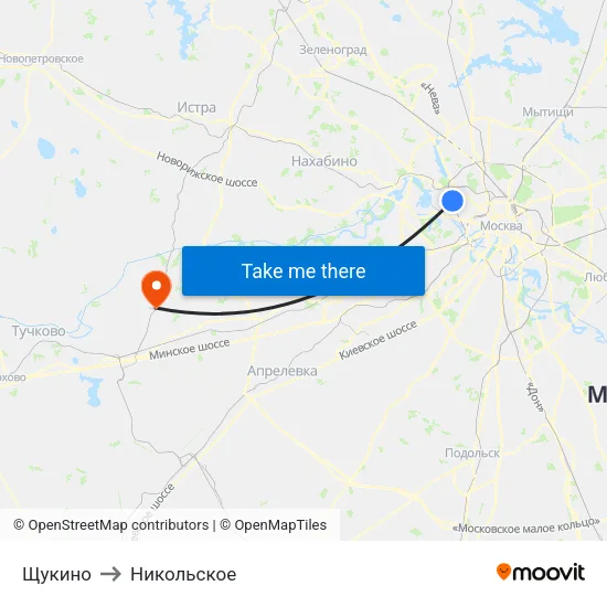 Щукино to Никольское map