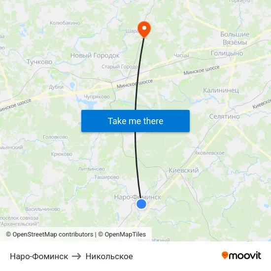 Наро-Фоминск to Никольское map