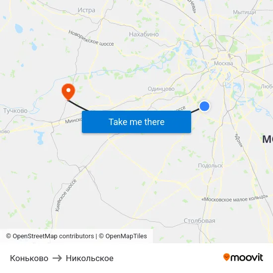 Коньково to Никольское map