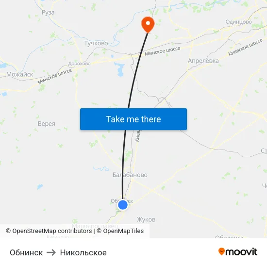 Обнинск to Никольское map