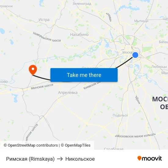 Римская (Rimskaya) to Никольское map