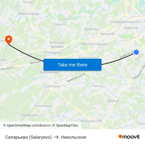 Саларьево (Salaryevo) to Никольское map