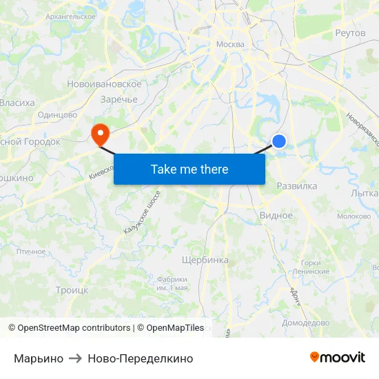 Марьино to Ново-Переделкино map