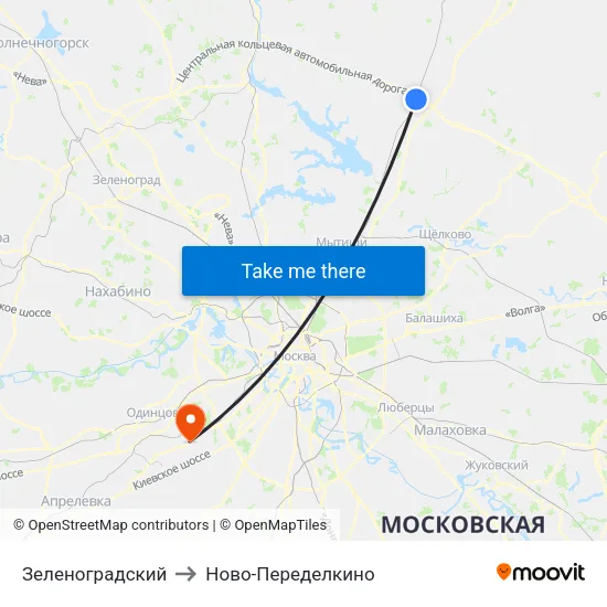 Зеленоградский to Ново-Переделкино map