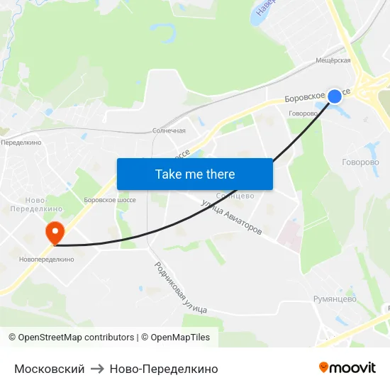 Московский to Ново-Переделкино map