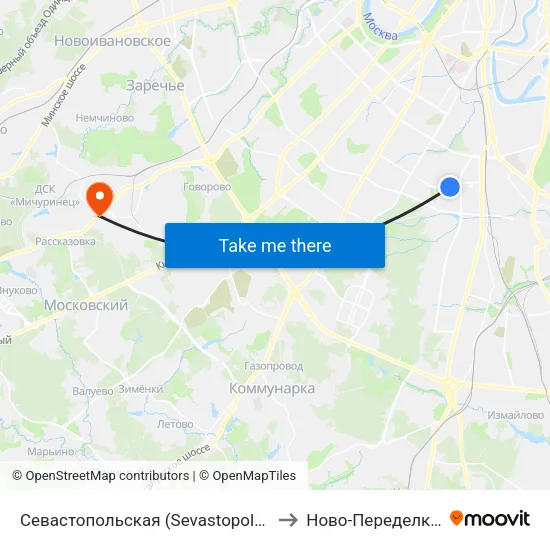 Севастопольская (Sevastopolskaya) to Ново-Переделкино map