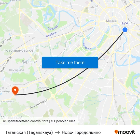 Таганская (Taganskaya) to Ново-Переделкино map