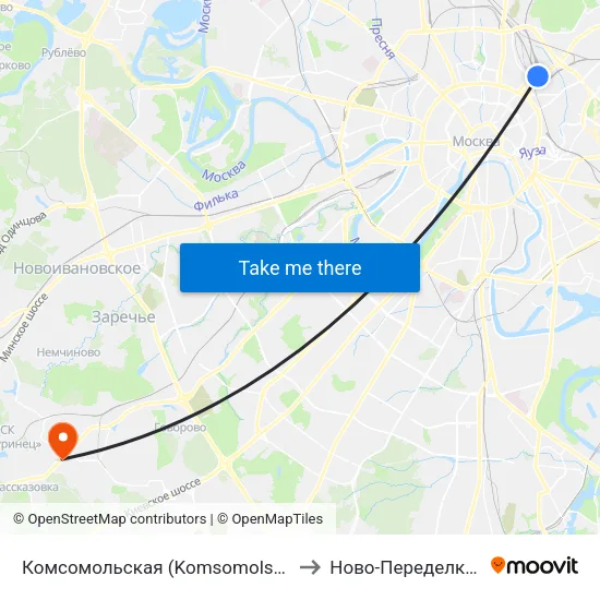Комсомольская (Komsomolskaya) to Ново-Переделкино map