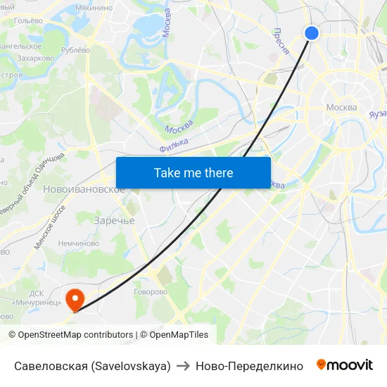 Савеловская (Savelovskaya) to Ново-Переделкино map