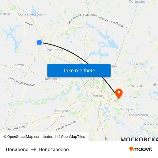 Поварово to Новогиреево map