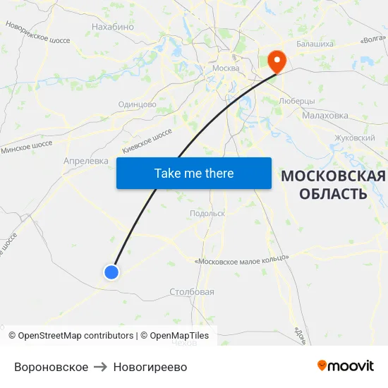Вороновское to Новогиреево map