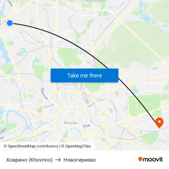 Ховрино (Khovrino) to Новогиреево map