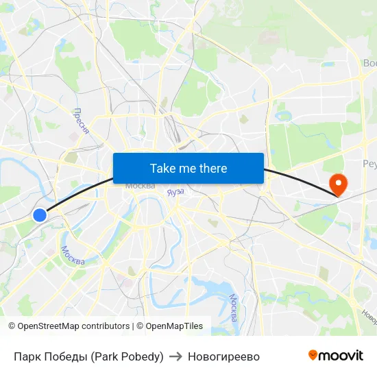 Парк Победы (Park Pobedy) to Новогиреево map