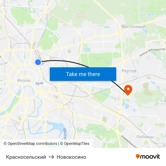 Красносельский to Новокосино map