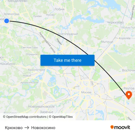 Крюково to Новокосино map