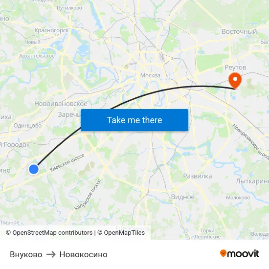 Внуково to Новокосино map
