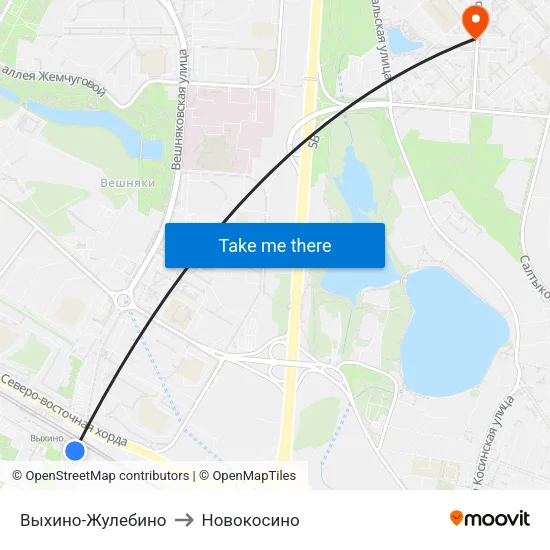 Выхино-Жулебино to Новокосино map