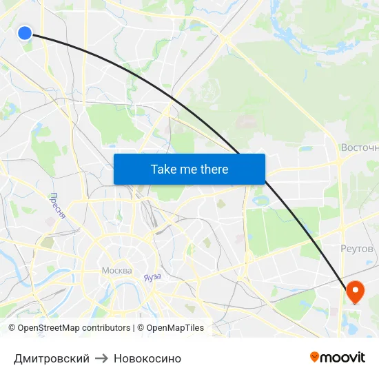 Дмитровский to Новокосино map
