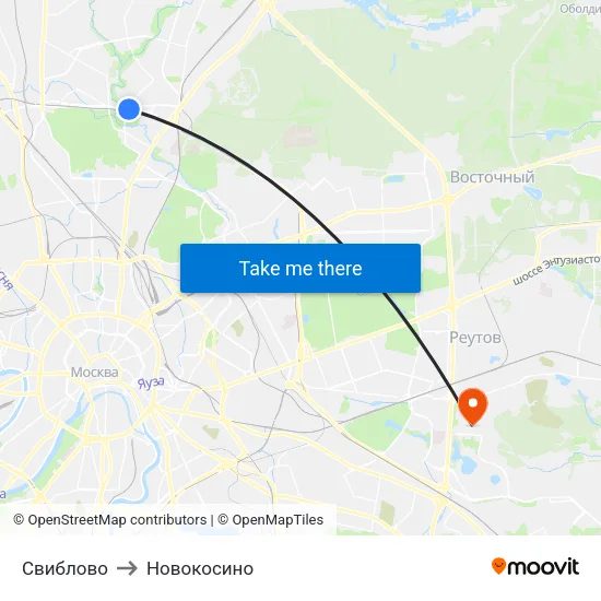 Свиблово to Новокосино map