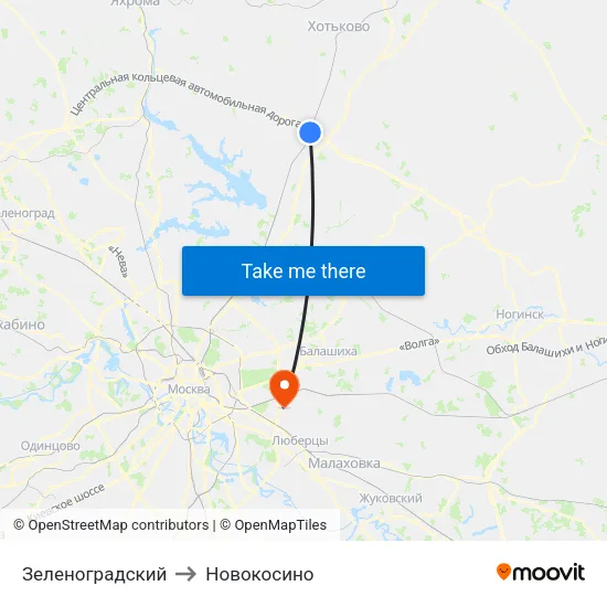 Зеленоградский to Новокосино map