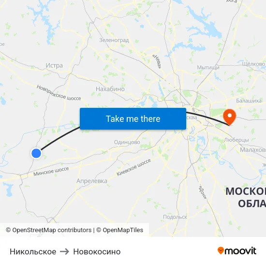 Никольское to Новокосино map